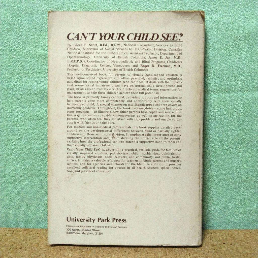 [USED] Foreign Books: CAN'T YOUR CHILD SEE? A Guide to Supporting Visually Impaired Children