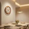 Wooden Wall Clock WoodGrain Raised Numerals Timepiece