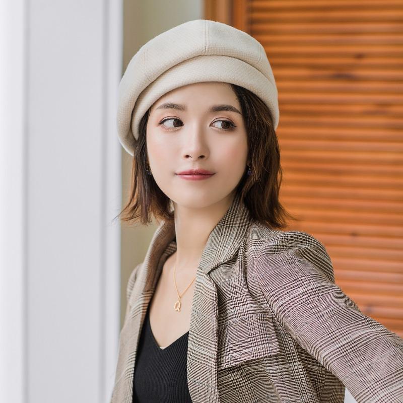 Women S Korean Style Plaid Beret Hat Cute British Painter Cap