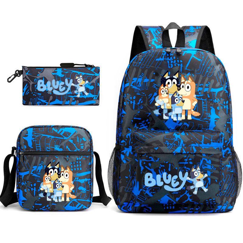 New Product, Bruwangwang Student Schoolbag, Fashionable and Popular, Backpack, Shoulder Bag, Pencil Bag, Three-piece Set.