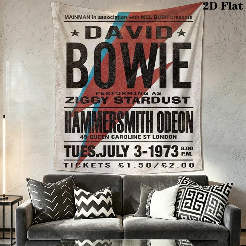 David Bowie Ziggy Stardust Concert Poster Tapestry Wallmounted Background Cloth Atmospheric Background Cloth Wall Decoration