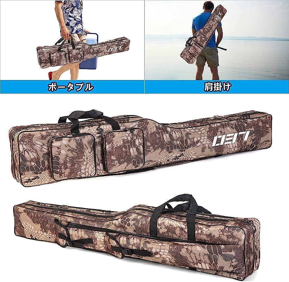 HUACHENG Fishing Rod Case, Fishing Bag, Foldable, Large Capacity, Portable Fishing Rod Bag, Fishing Rod Storage Bag, Tool Storage Bag, Rod Case, Tackl