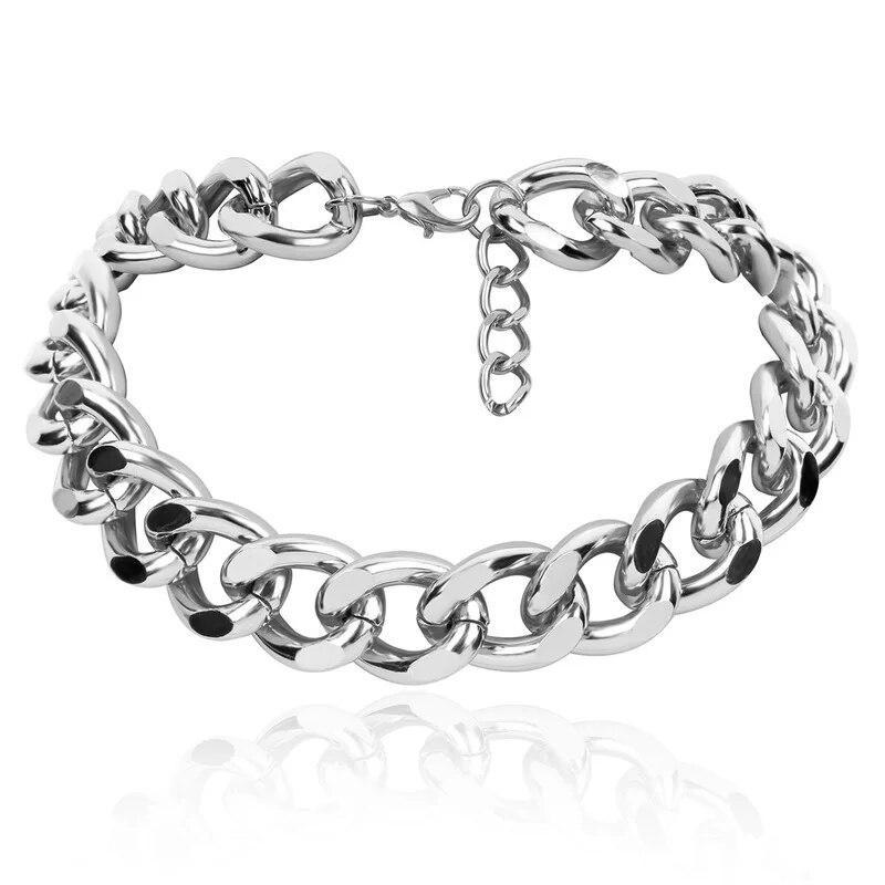 Punk Hip Hop Hort Choker Necklace Men Simple Minimalist Big Chunky Collar Necklace Women Jewelry Party