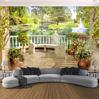 3d Fototapete Stereo Balkon Garten Landschaft Wandmalereien Wohnzimmer Esszimmer Wandbild Wohnkultur