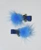 Usite Fur Rose Hair Pin, Blue Fur Hair Pin