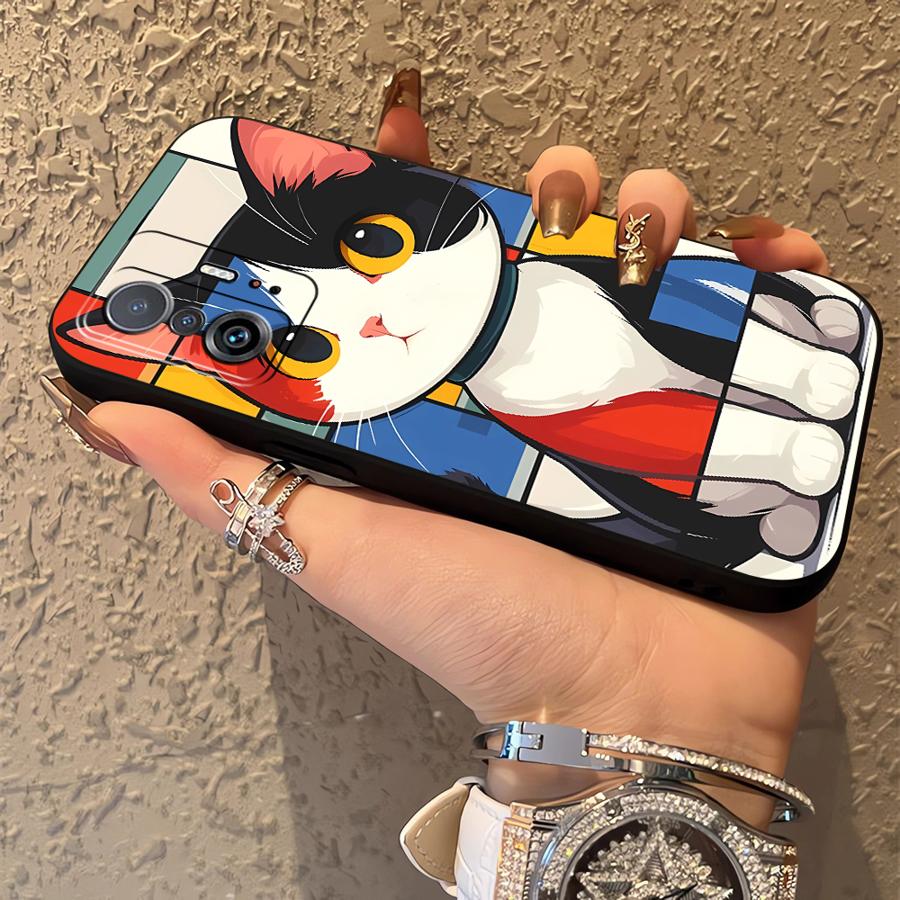 Case for Xiaomi Mi 13 14 15 Pro 10T 11T 12T Pro 11 12 13 Lite 12X Black Soft Phone Cover Cartoon Cat