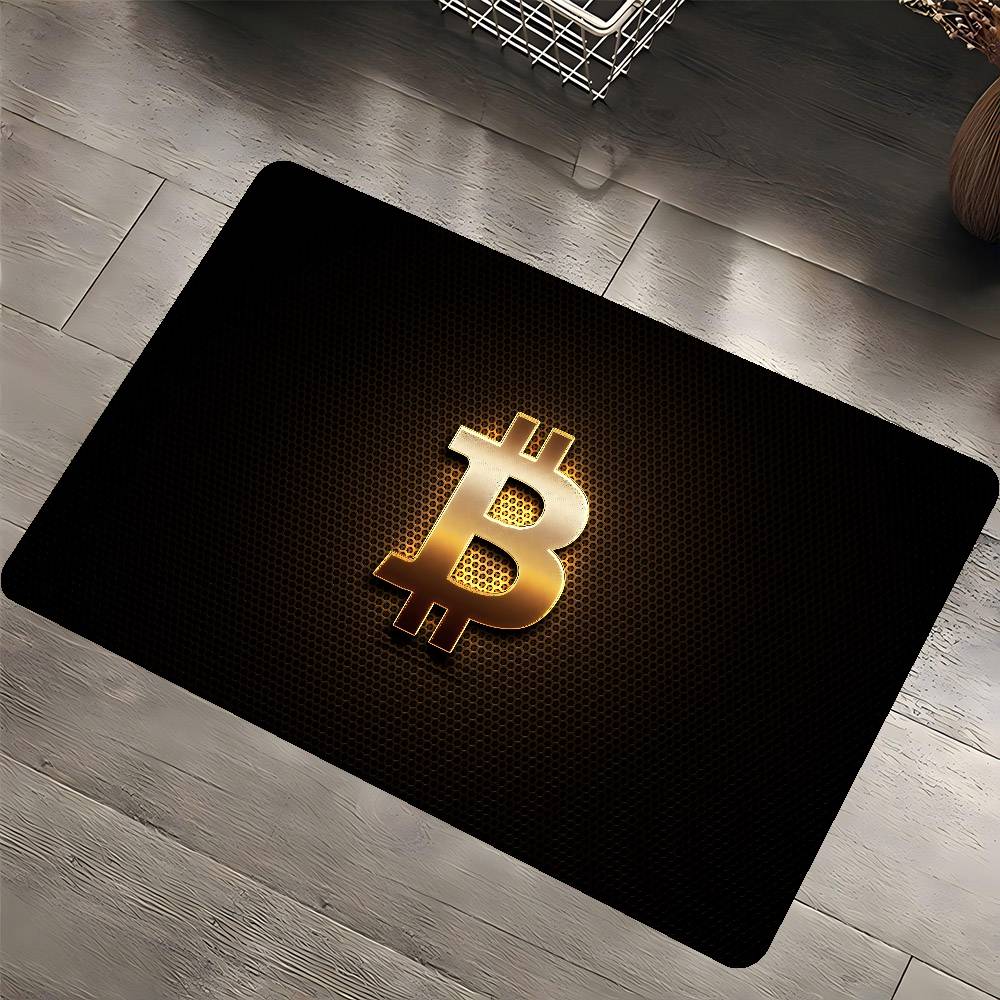 B-Bitcoin Logo Küchenmatte Kinderzimmer Schlafzimmer Dekoration Balkon Rutschfeste Fußmatte Wohnzimmer Alfombra