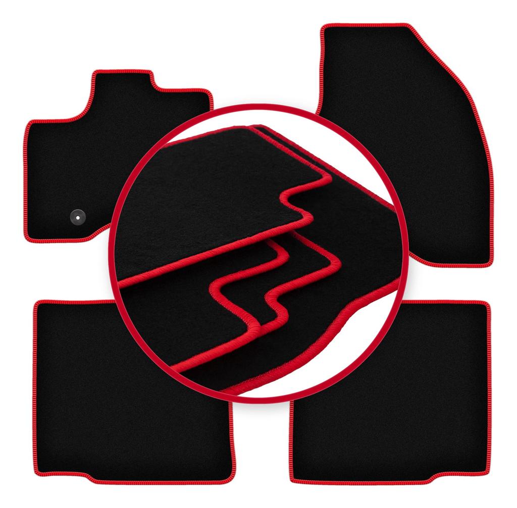Velours-Fußmatten mit rotem Rand für: Ford Explorer kleiner Fahrer (0)