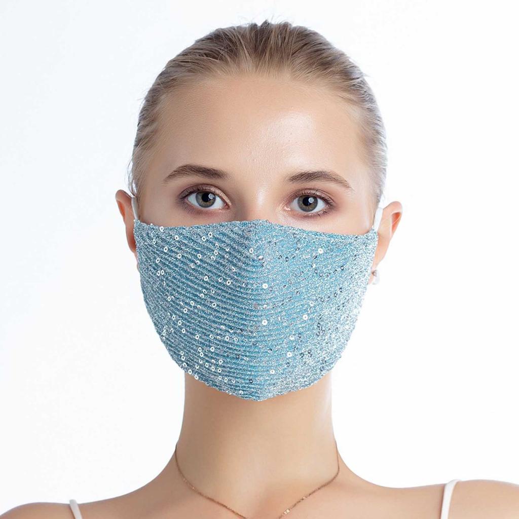 1 PC Washable Sequins Breathable Reusable Shiny With filter Pocket Face Mask