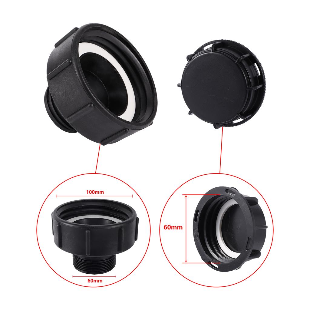 S100 to S60 IBC Connector BSP Fine Thread Drain Adapter Tank Adapter, IBC Tote Adapter Pipe Hose Adapter Garden Water Connection