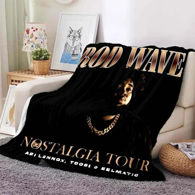 Hip Hop Rapper Blanket Rod Wave Flannel Blanket Soft Warm Throw Bedroom Decor Napping Couch Sofa Bed Chair Cover for Boys Girls