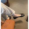 Sheepskin version~ Genuine leather one-word with soft-soled split-toed shoes women's autumn pig's trotters Mary Jane single shoes flat-soled small lea