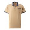 Herren Casual Colorblock Karomusterbesatz Kurzarm Poloshirt mit Brusttasche