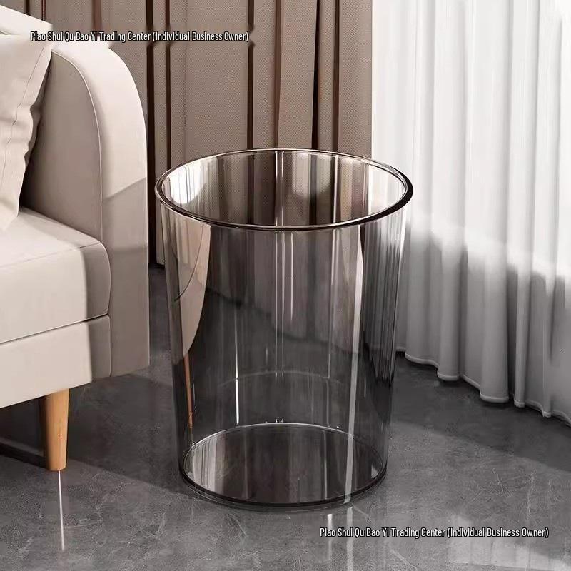 Acrylic Transparent Trash Can: Chic, Simple Storage Bin for Living Room, Kitchen, or Bathroom