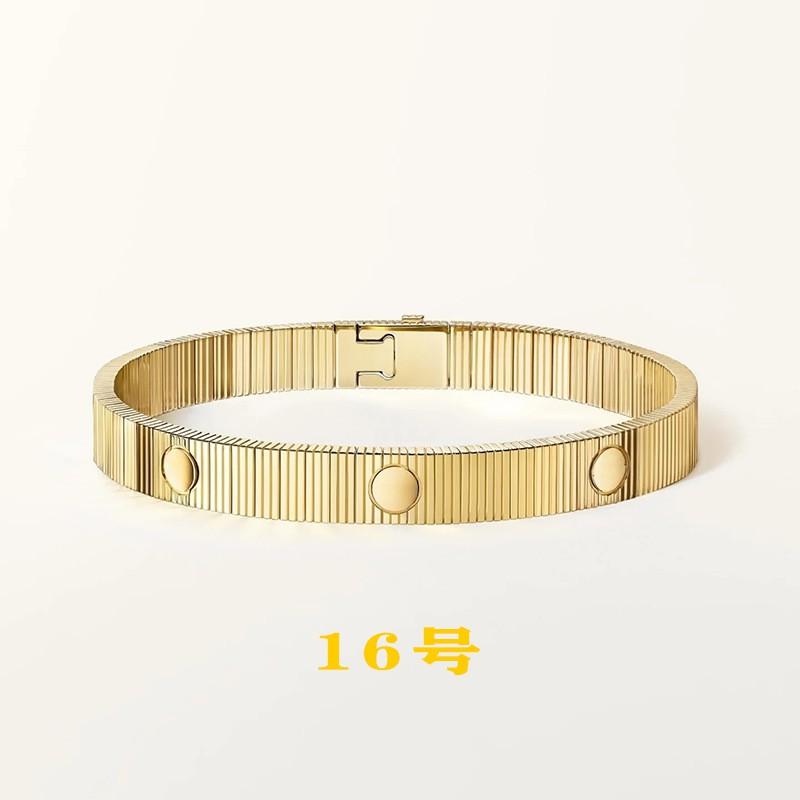 Bracciale in Acciaio Inossidabile Titanio Uomo Donna Design Geometrico a Strisce con Vite Minimalista Braccialetto Regolabile Gioiello