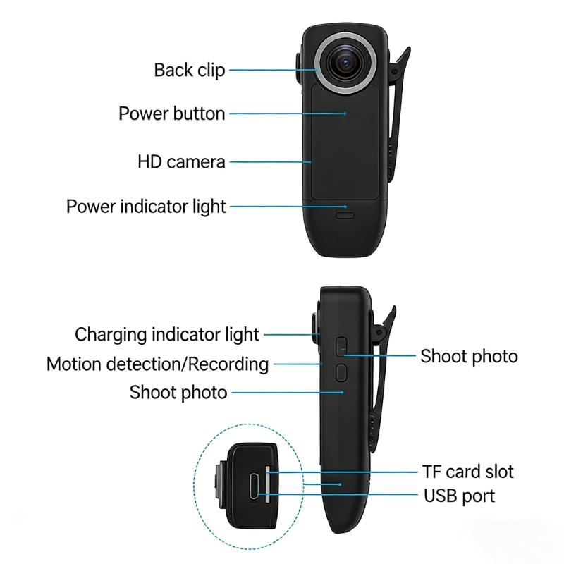 Clear 1080P Action Camera Created From Shockproof ABS Material For Active Sports