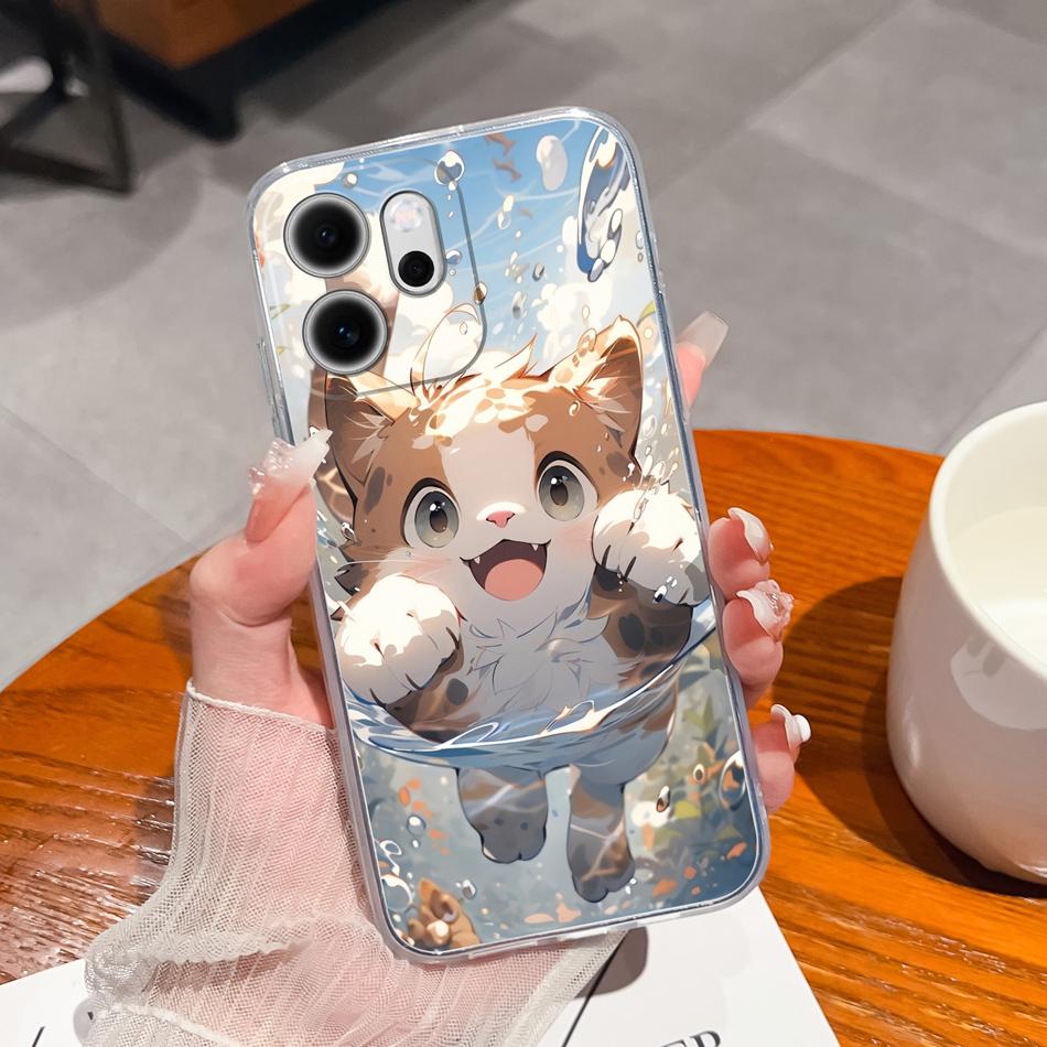 For Oppo Reno 14F 5G Phone Case Leisure Style Patterns Soft Silicone TPU Transparent Lightweight Cover For Oppo Reno14 F Capa