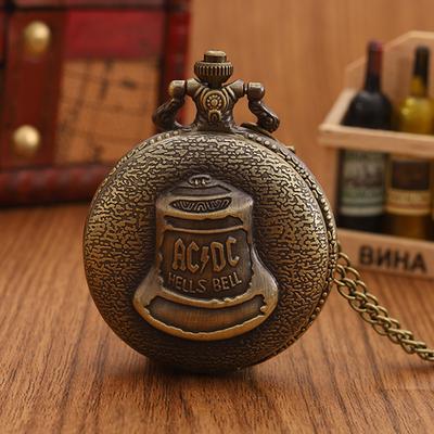 Antyczny zegarek kieszonkowy w stylu steampunk Brąz Piekielne dzwonki Kwarcowy zegarek kieszonkowy Naszyjnik z wisiorem Zegar na łańcuszku FOB Idealny wybór na prezenty dla kobiet mężczyzn
