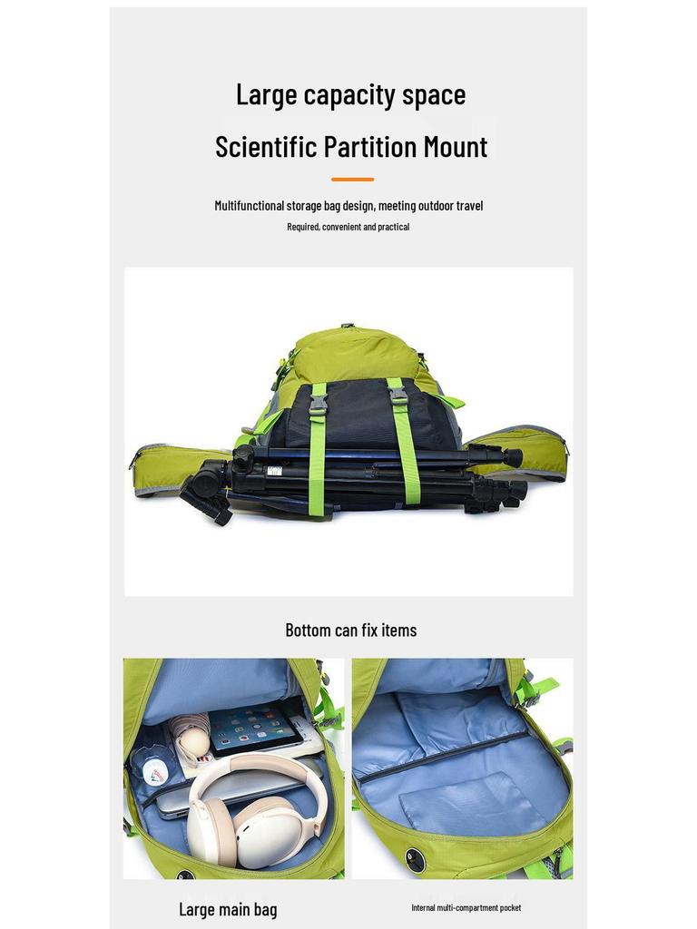 Wasserdichter Wanderrucksack für Herren und Damen mit großem Fassungsvermögen