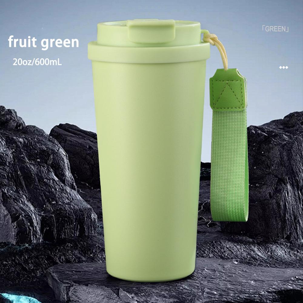 600ml Insulated Coffee Tumbler Double Wall Stainless Steel Thermos Flask with Lid Portable Travel Mug for Car School Gym