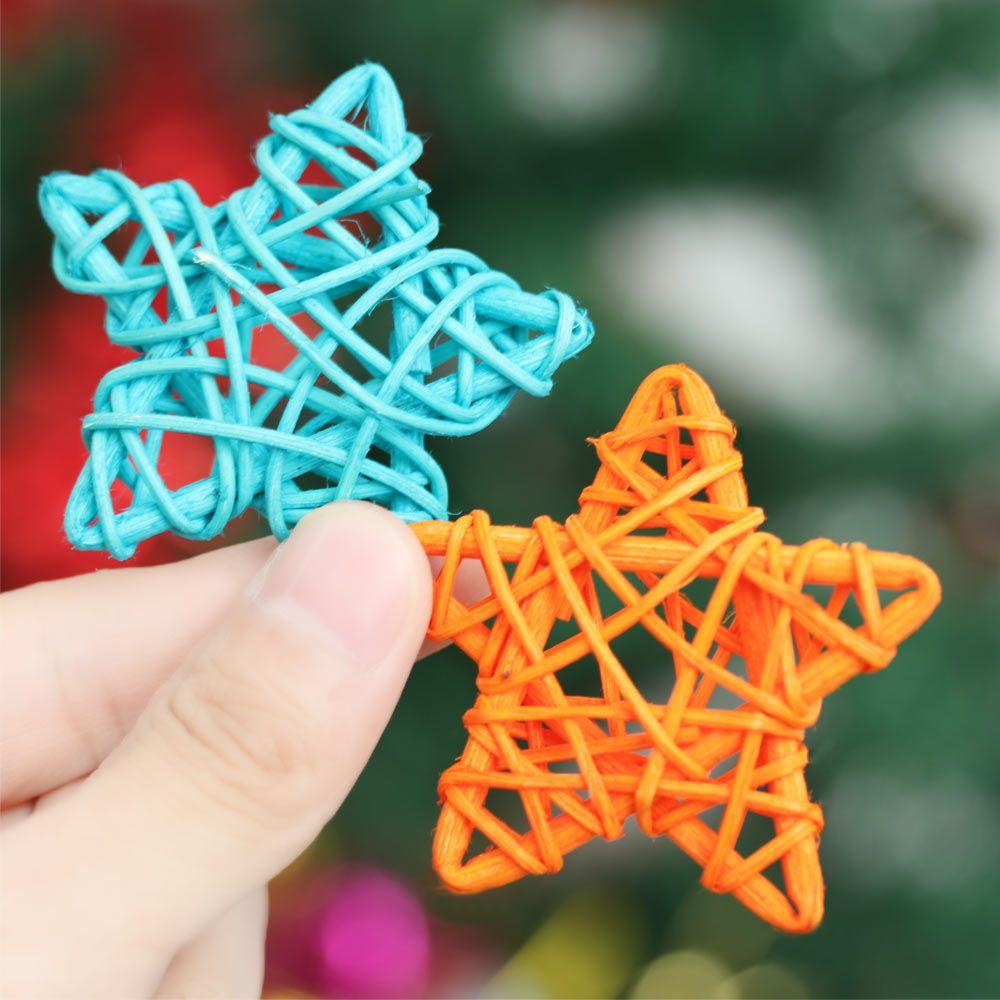 DIY Accessories Festival Ornaments Wedding Party Xmas Tree ArtifIcial Rattan Star Pentagram Shape Christmas Gift Sepak Takraw