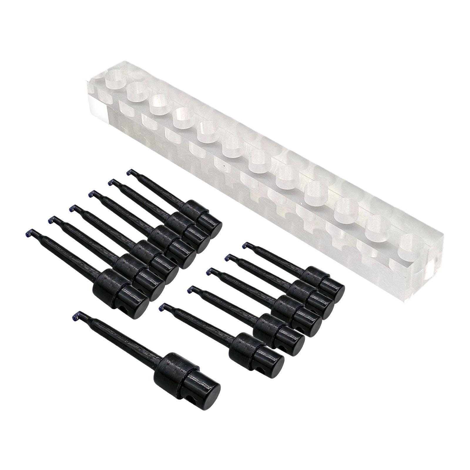 

12Pcs Fishing Lure Display Clips with Clear Base, Sturdy, Lure Holder Racks Organizer, Hackle Pliers for Fly Tying чёрный