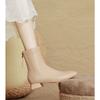 French Small Short Boots Women's Thick Heel 2025 New Autumn and Winter Women's Boots Medium Tube Low Heel Square Head Thin Boots Women's Leather Boots
