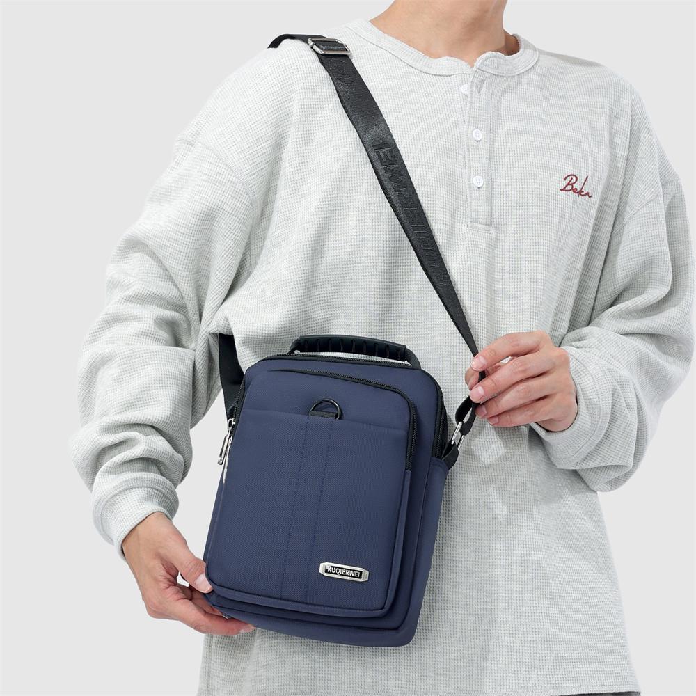 Mens Oxford Crossbody Bag Waterproof Business Shoulder Satchel Multi Pocket Travel Purse