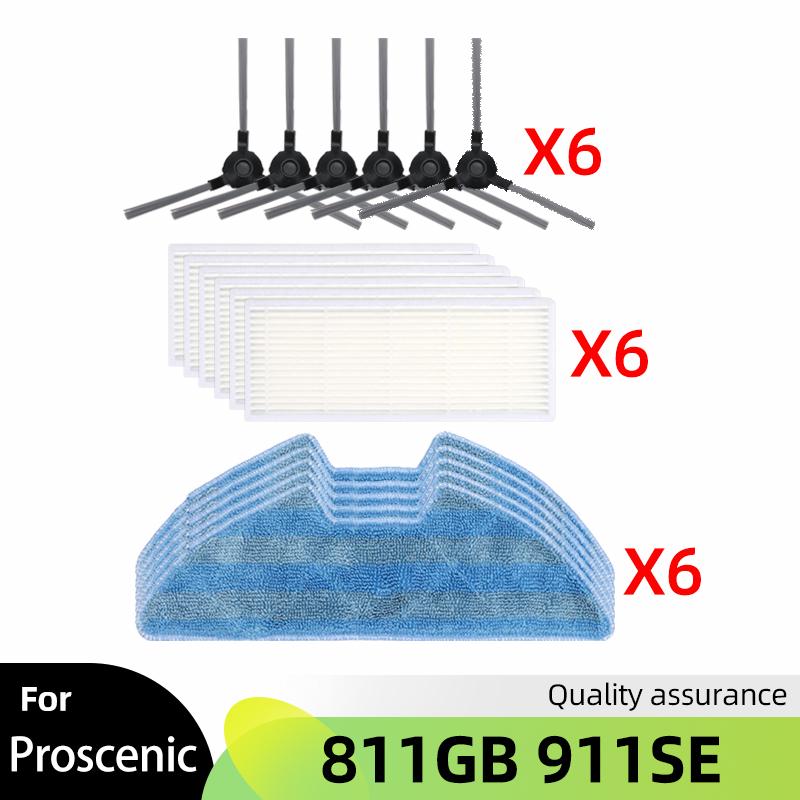 For Proscenic 811GB 911SE/ Symbo xBot 5 PRO/ Lauben Robot Vacuum 26BB Pet Spare Parts Main Side Brush Hepa Filter Mop Accessory
