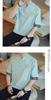 Summer Half Japanese Plus Loose Solid Top GREEN [FJLTDCP] Men's Japanese-Style T-Shirt, Sleeve, Haori, Style, Embroidered, Sizes, Casual, Fit,