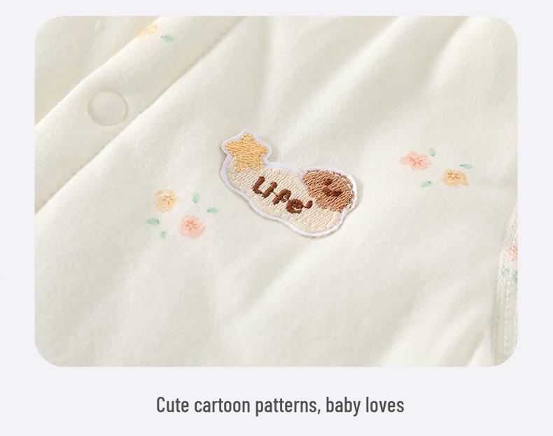 Autumn Warmth Baby Cotton Two-Piece Set - High Waist, Padded Korean Style Infant Homewear