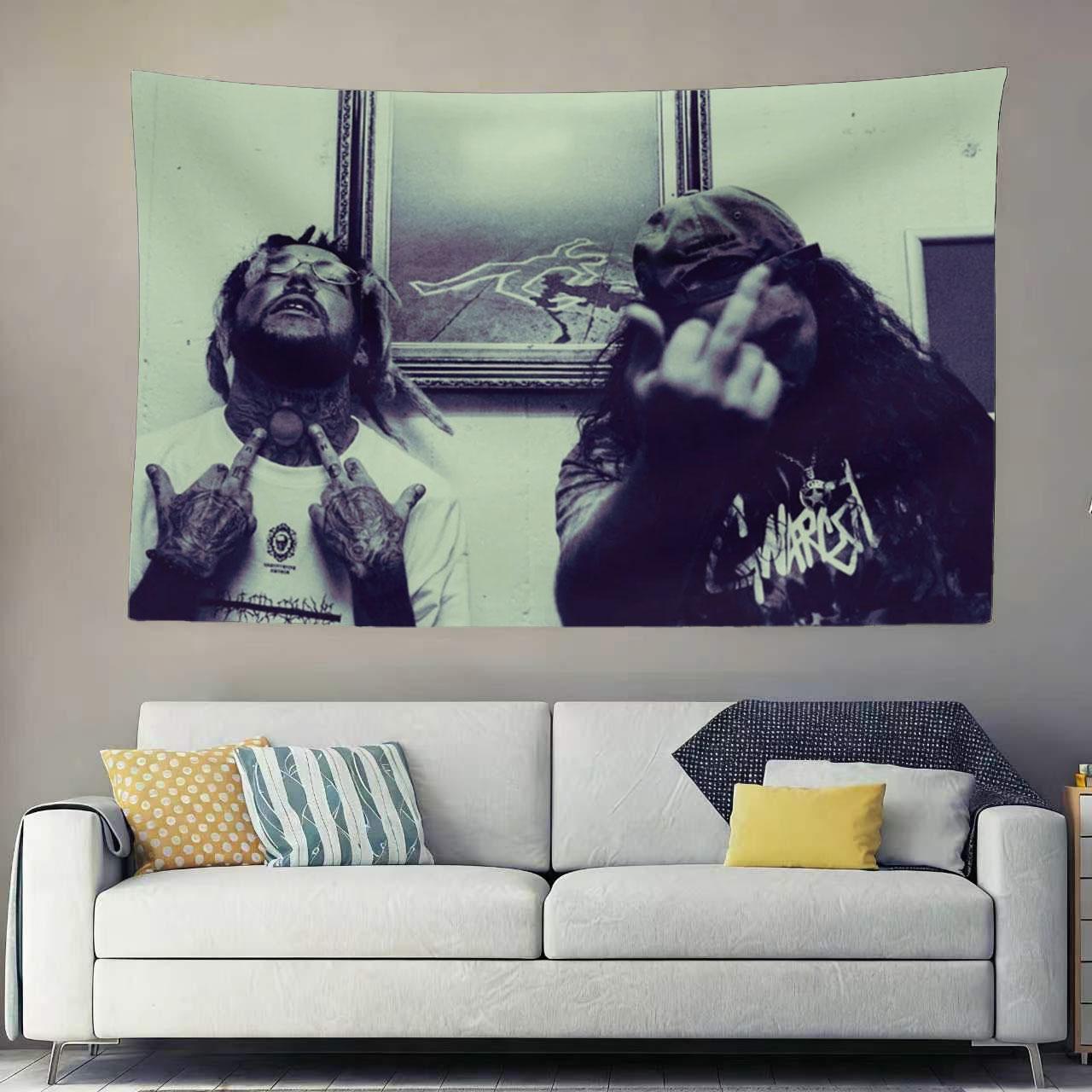 Suicideboys Wandbehang Wandkunst Ästhetische Raumdekoration Für Schlafzimmer Wohnzimmer Wohnheim Hip Hop Rap Musikfans Heimdekora 40X60CM gray