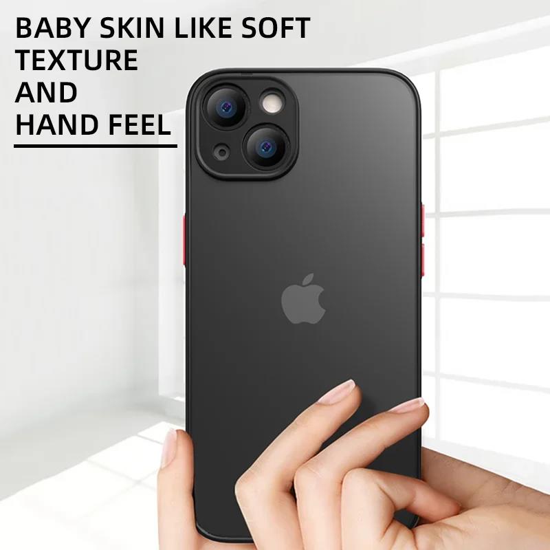 Shockproof Thin Matte Case For For Iphone 1 16 13 12 11 14 Pro Max Plus Mini XR XS X Silicone Bumper Clear Hard Cover Capa funda