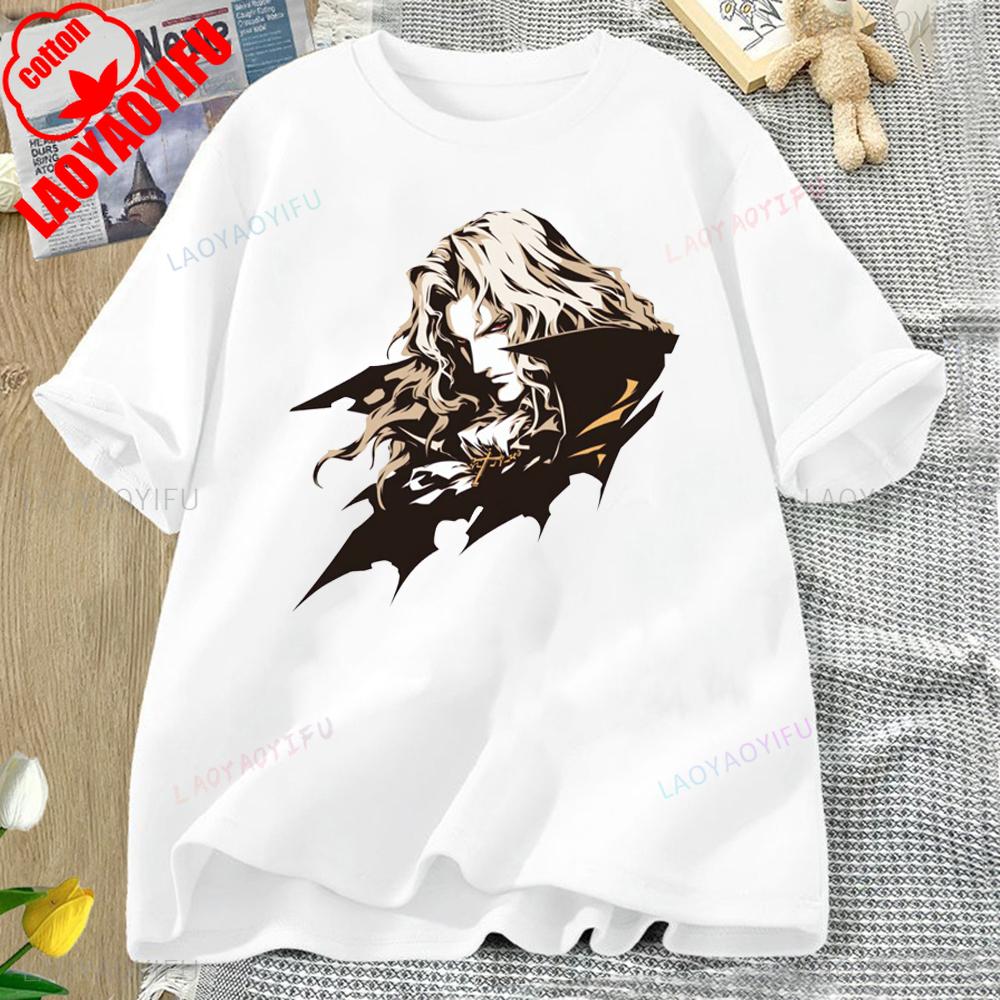 Castlevania Alucard Carmilla Printed T-shirt Tops Castlevania Alucard Street Fashion Hip Hop Casual Comfortable Personality
