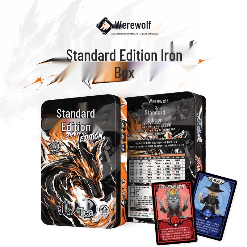 Werewolf Standard Edition Card Game, 4-16 Players, Includes Iron Box, Genuine Role-Playing Party Game