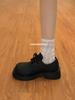 Lace-up thick heel British style platform black small leather shoes women's 2025 new summer retro versatile round head derby shoes