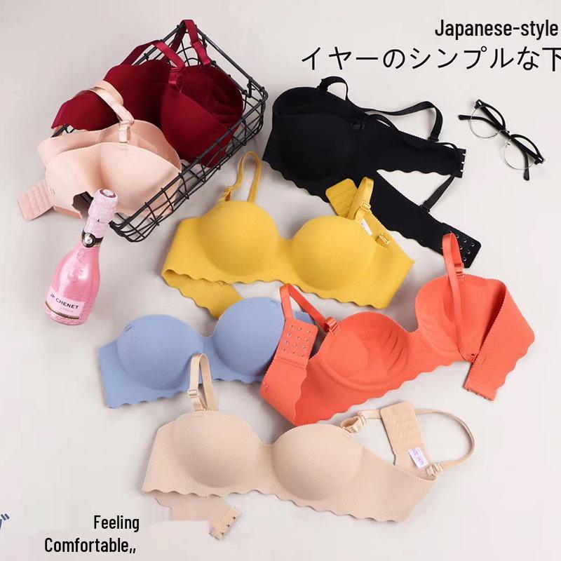 Damen kabelloser Push-Up nahtloser Halbschalen-BH für kleine Brüste