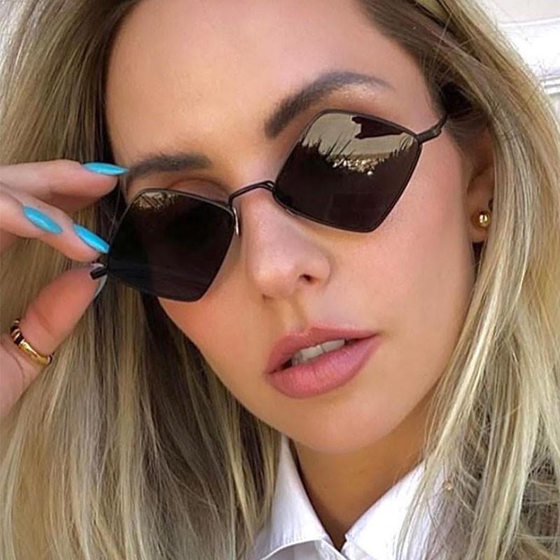 Trend Polygon Sunglasses Women Irregular Rhombus Vintage Alloy Small Frame Sun Glasses Men Shades Retro Sunglass Ladies Eyewear