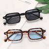 Fashion Square Sunglasses Women Anti-glare Retro Rivets Decoration Rectangle Shades UV400 Men Leopard Blue Sports Sunglasses