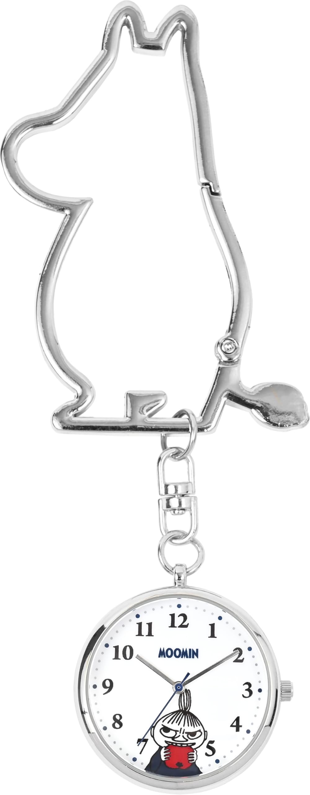 Fieldwork Analog Pocket Watch for Moomin Keychain with Moomin Women, Goods, Carabiner, Character, Silver/Navy, MOM028-2 золотой