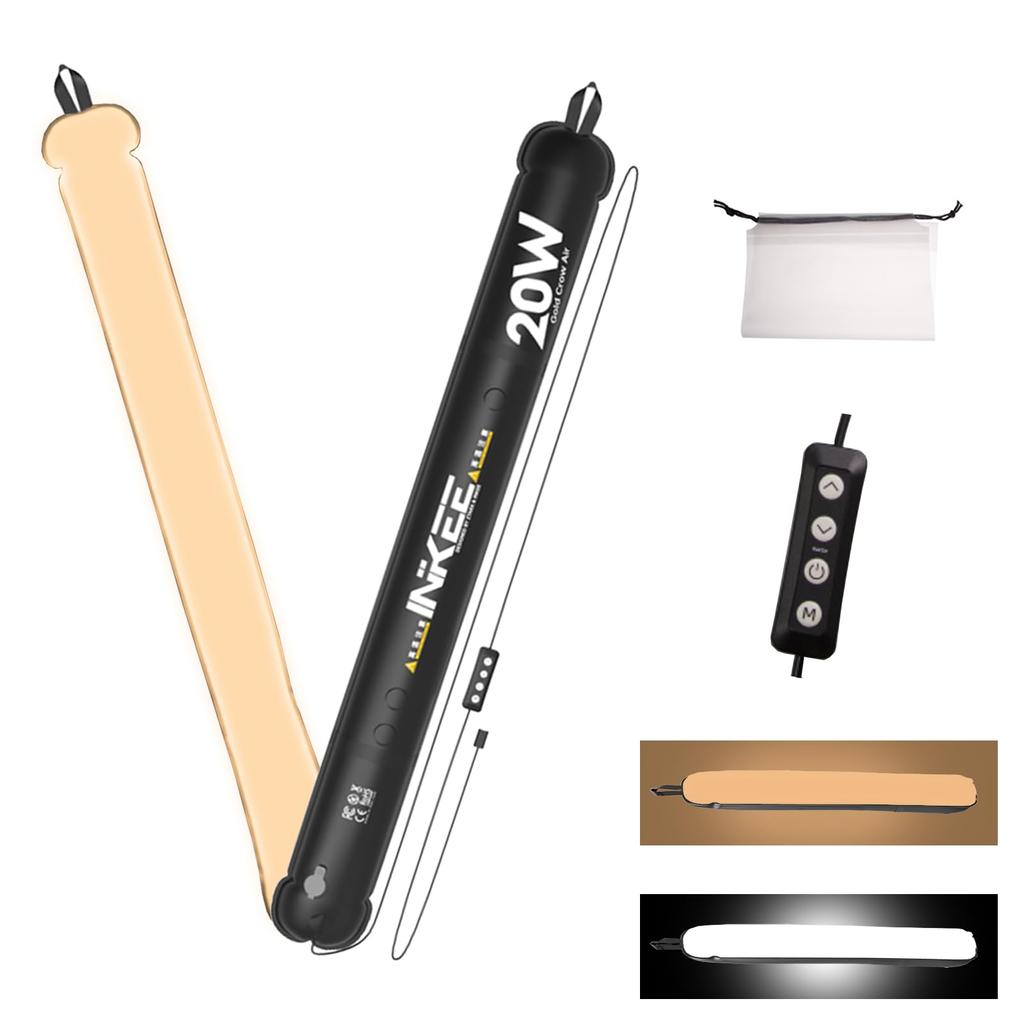 GC20 LED Fotografické Video Světlo 2M Napájecí Kabel Nafukovací Míč Přenosné Fotografické Osvětlení 20W Ruční Světlo Pevné Stmívací Lišta CRI Lehké