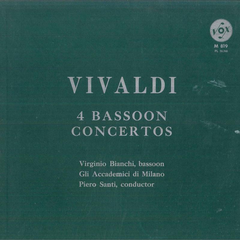 

LP Record VIRGINIO BIANCHI, PIERO SANTI - Vivaldi 4 Bassoon Concertos PL10740 VOX 1961 US Classical Used