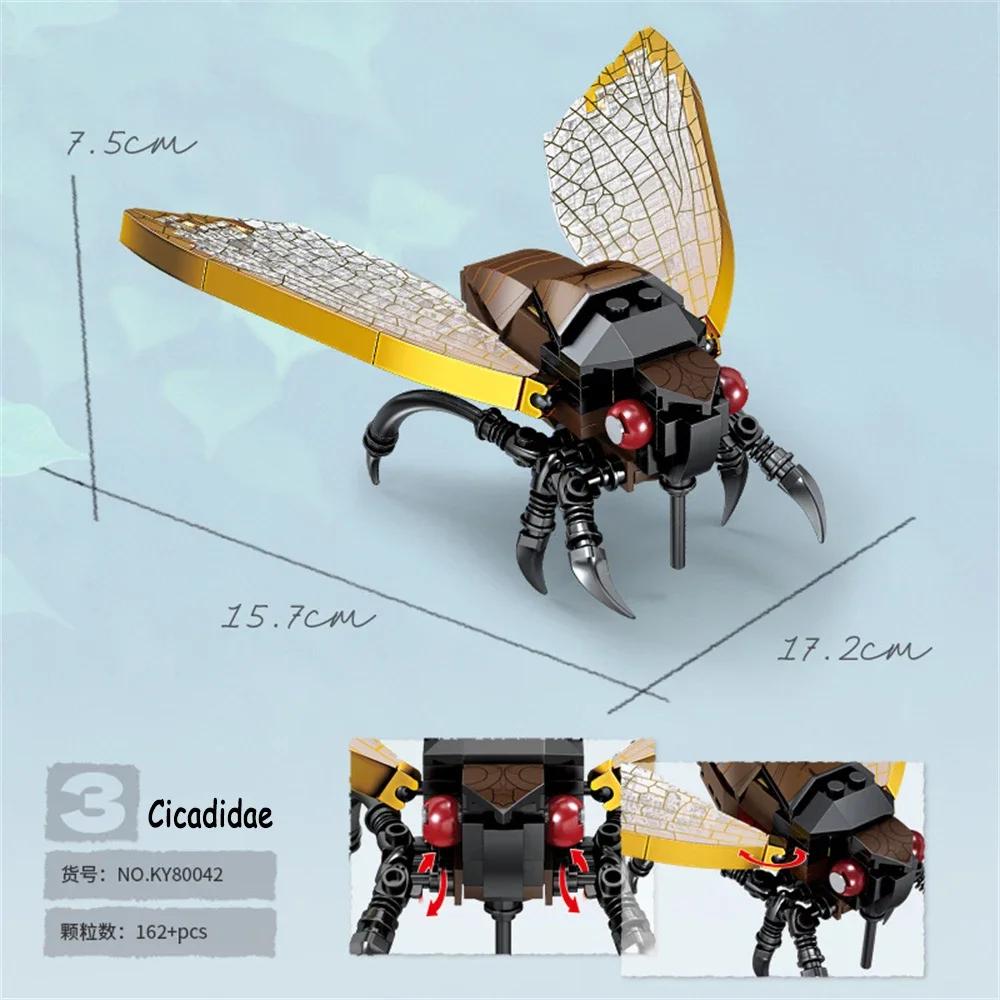 Cicada Insects Building Blocks Toys Set - Long-Lasting Play Party Gift for Kids, Great Collectible Models Caterpillar Cicada