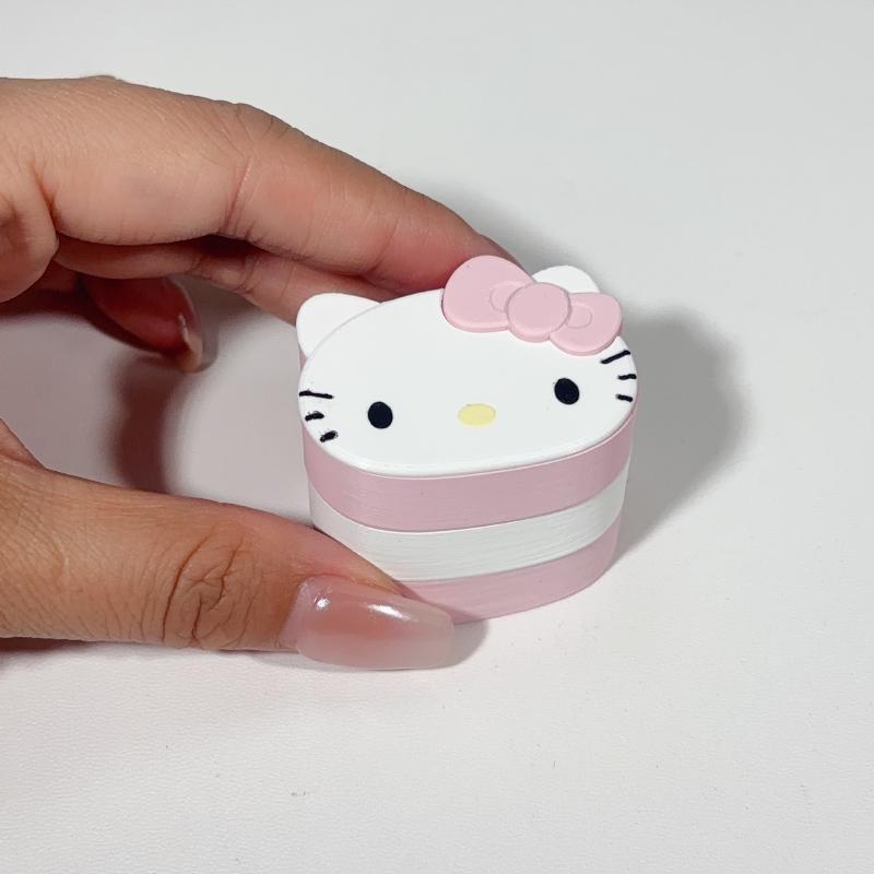 

1Pcs Dollhouse Hello Kitty Rotating Storage Box Model Three-Layer Jewelry Cosmetic Box Toy Sorting Box Ornament Doll Accessories розовый