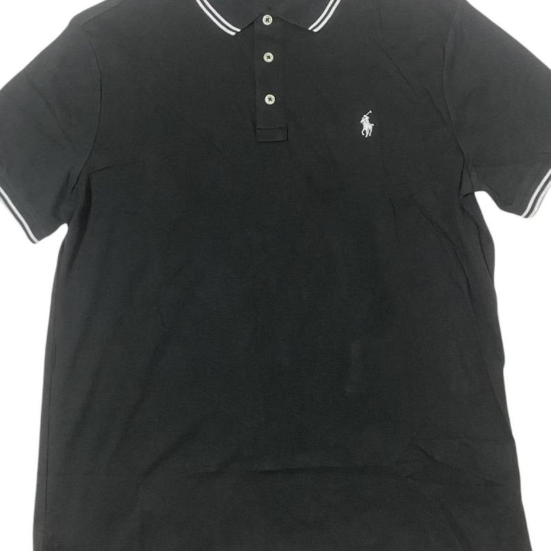 Polo Ralph Lauren Solid Color Short Sleeve Button T-Shirt Men Tops Black 710766488-004