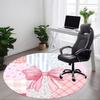 1pc Pink Bow Office Round Rug, Carpet for Office, Gaming, Lightweight Round Floor Mat Yy260205061
