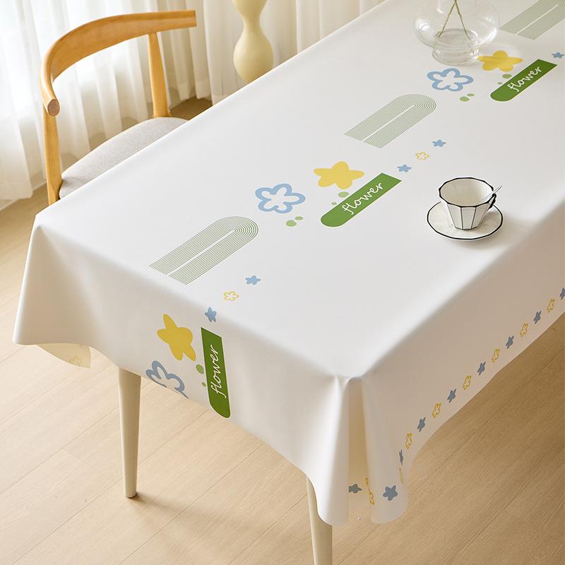 Tovaglia Rettangolare in Ecopelle con Stampa Floreale di Campagna Impermeabile Resistente all'Olio Resistente al Calore Copritavolo Senza Lavaggio