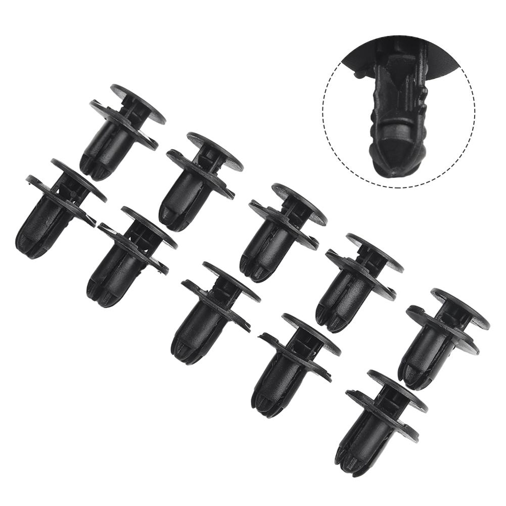 10x Retainer Clips 8mm Hole Black Head Diameter 18mm