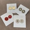 Elegant Enamel Round Stud Earrings - European & American Design