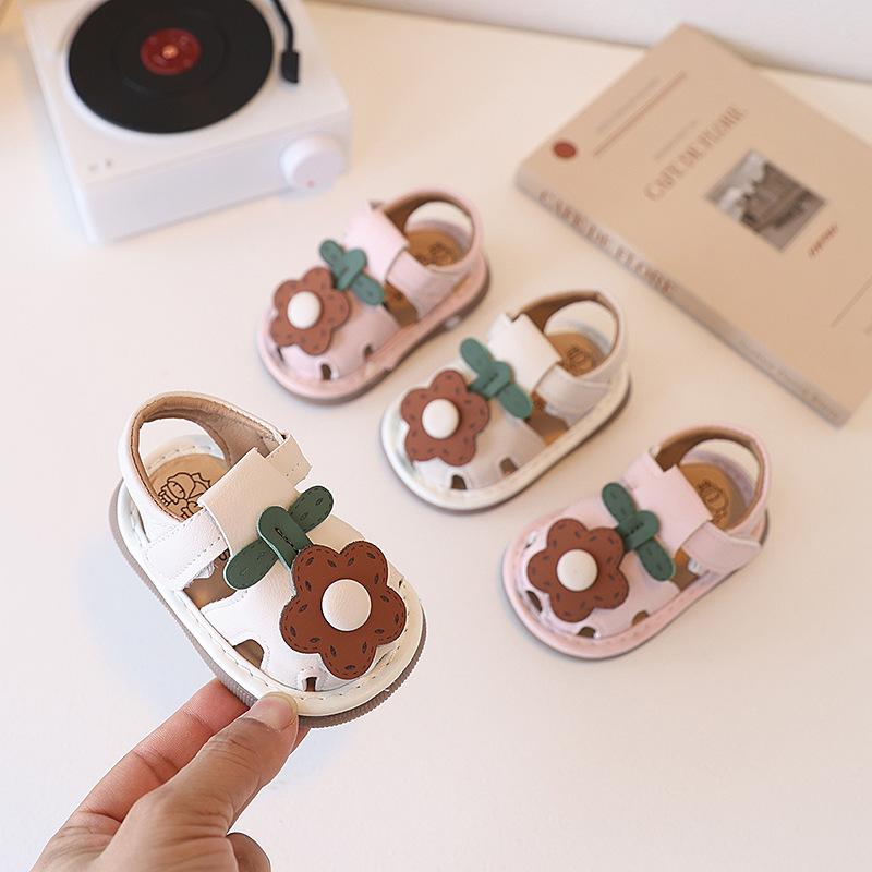 Baby Girl Sandals Bag Head Summer Baby Soft-soled Toddler Shoes 0-2 Years Old Child Princess Call Shoes